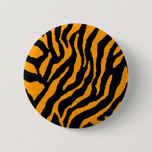 COREY TIGER 80s RETRO ORANJE TIGER STRIPES Ronde Button 5,7 Cm