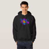 Corey Tiger 80s Retro Paint Splatter (Multi-kleuri Hoodie (Voorkant volledig)