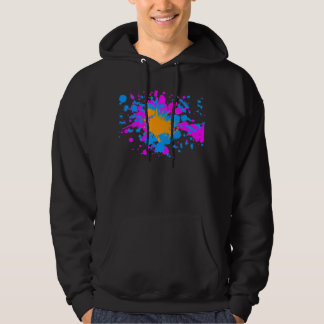 Corey Tiger 80s Retro Paint Splatter (Multi-kleuri Hoodie
