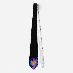 Corey Tiger 80s Retro Paint Splatter (Multi-kleuri Stropdas