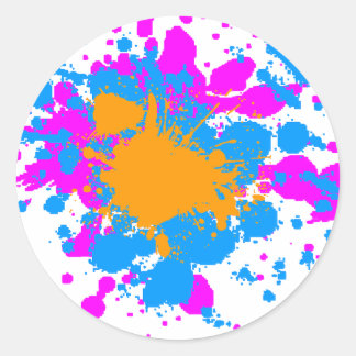 Corey Tiger 80s Retro Paint Splatter (Multicolor) Ronde Sticker