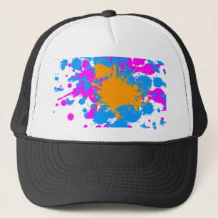 Corey Tiger 80s Retro Paint Splatter (Multicolor) Trucker Pet