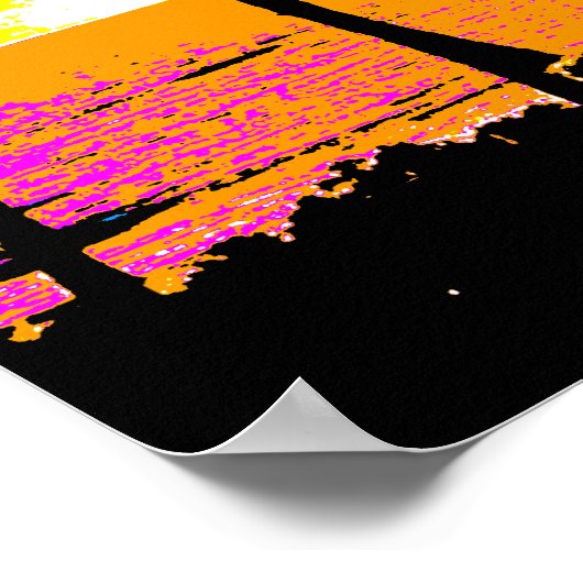 Corey Tiger 80's Retro Palm Trees Sunset Poster (Hoek)