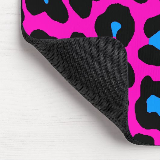 Corey Tiger 80s Retro Pink Leopard Print Mousepad Muismat (Hoek)