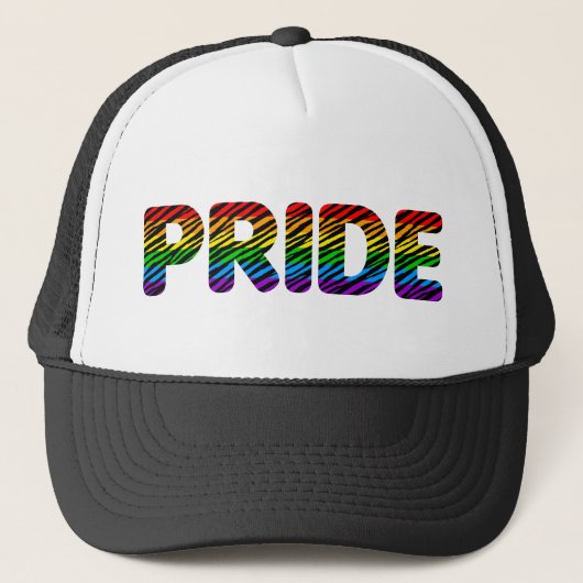 Corey Tiger 80s Retro Pride Regenboog Trucker Pet (Voorkant)