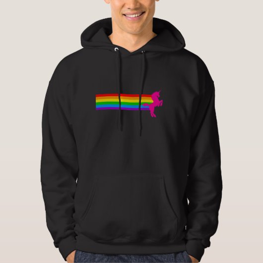 COREY TIGER 80s RETRO  RAINBOW UNICORN Hoodie (Voorkant)