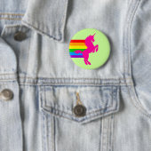Corey Tiger 80S Retro Regenboog Eenhoorn Ronde Button 5,7 Cm (In situ)