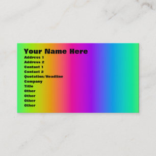 Corey Tiger 80s Retro Regenboog Mix Visitekaartje