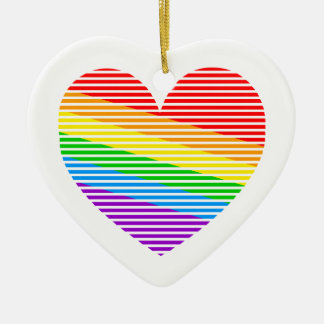 Corey Tiger 80s Retro Regenboog Streep Hart Keramisch Ornament