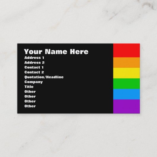 Corey Tiger 80s Retro Regenboog Visitekaartje (Voorkant)