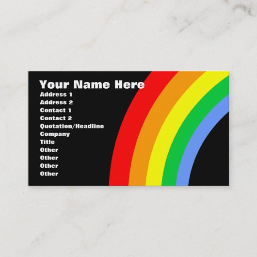 Corey Tiger 80s Retro Regenboog Visitekaartje (Voorkant)