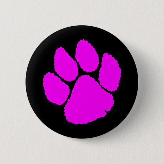 COREY TIGER '80s RETRO ROZE TIJGERKLauw Ronde Button 5,7 Cm (Voorkant)