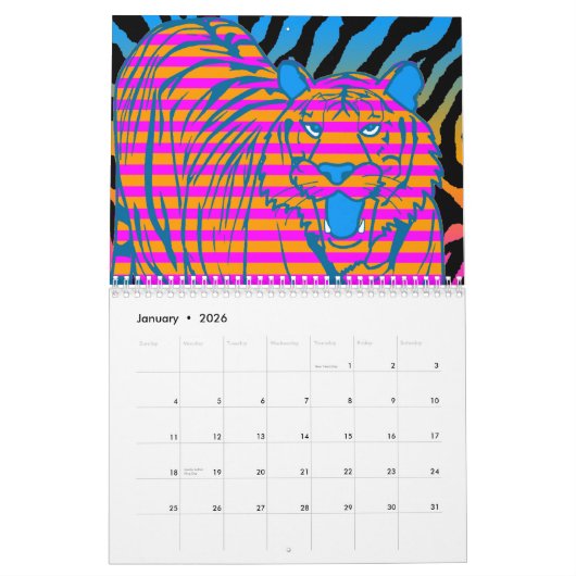 Corey Tiger 80s Retro Stijl 2011 Kalender (Jan 2026)