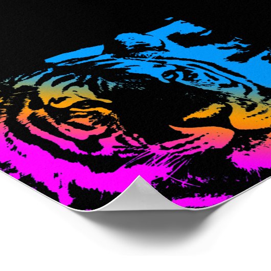 Corey Tiger 80s Retro  Tiger Face Poster (Hoek)