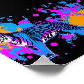 Corey Tiger 80s Retro Tiger Paint Splatter Poster (Hoek)