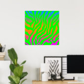 Corey Tiger 80s Retro Tiger Pattern Poster (Thuiskantoor)