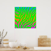 Corey Tiger 80s Retro Tiger Pattern Poster (Keuken)