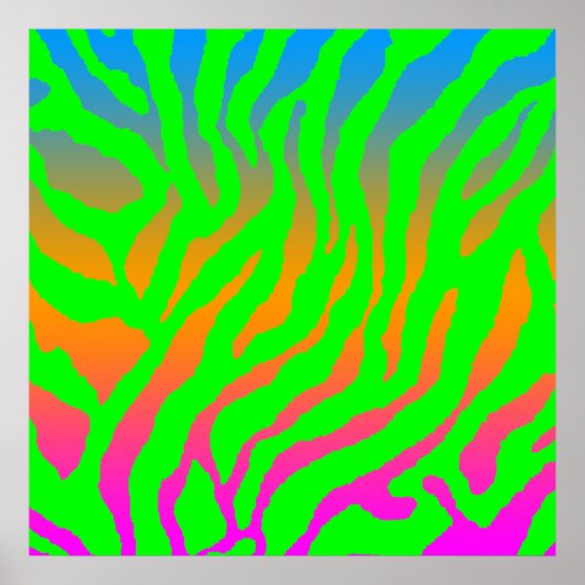 Corey Tiger 80s Retro Tiger Pattern Poster (Voorkant)