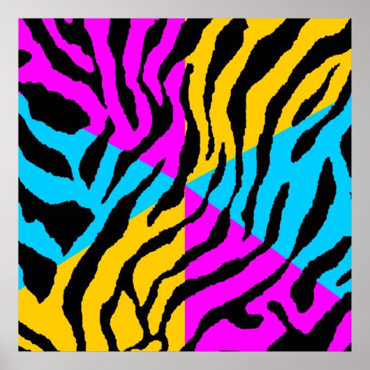 Corey Tiger 80s Retro Tiger Pattern Poster (Voorkant)