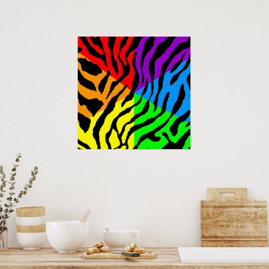 Corey Tiger 80s Retro Tiger Pattern Poster (Keuken)