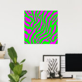 Corey Tiger 80s Retro Tiger Pattern Poster (Thuiskantoor)