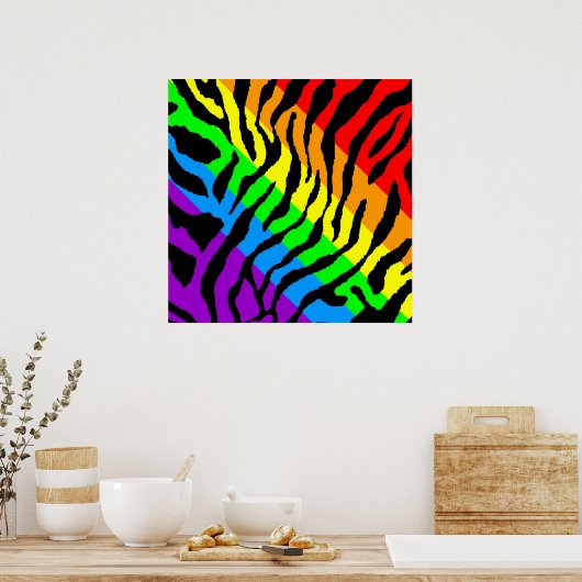 Corey Tiger 80s Retro Tiger Pattern Poster (Keuken)