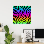 Corey Tiger 80s Retro Tiger Pattern Poster (Thuiskantoor)