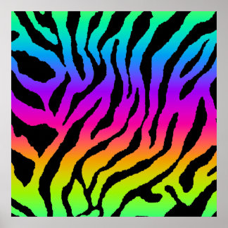 Corey Tiger 80s Retro Tiger Pattern Poster