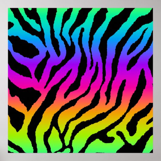 Corey Tiger 80s Retro Tiger Pattern Poster (Voorkant)