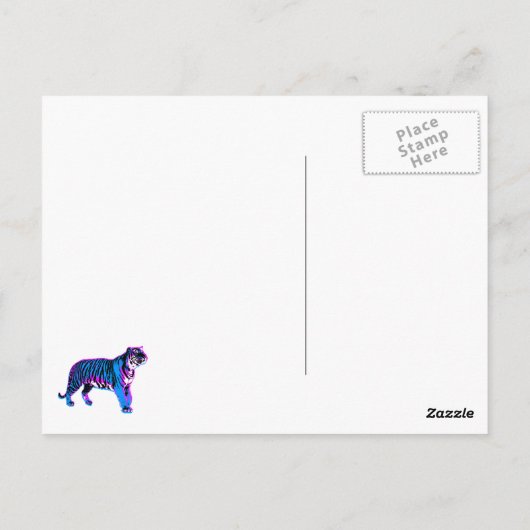 Corey Tiger 80s Retro Tiger Rising Sun Briefkaart (Achterkant)