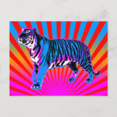 Corey Tiger 80s Retro Tiger Rising Sun Briefkaart (Voorkant)