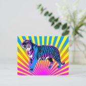 Corey Tiger 80s Retro Tiger Rising Sun Briefkaart (Staand voorkant)