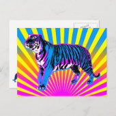 Corey Tiger 80s Retro Tiger Rising Sun Briefkaart (Voorkant / Achterkant)