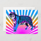 Corey Tiger 80s Retro Tiger Rising Sun Briefkaart (Voorkant / Achterkant)