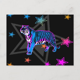 Corey Tiger 80's Retro Tiger & Stars Briefkaart
