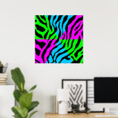 Corey Tiger 80s Retro Tijger Patroon Poster (Thuiskantoor)