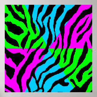 Corey Tiger 80s Retro Tijger Patroon Poster