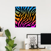 Corey Tiger 80s Retro Tijger Patroon Poster (Thuiskantoor)