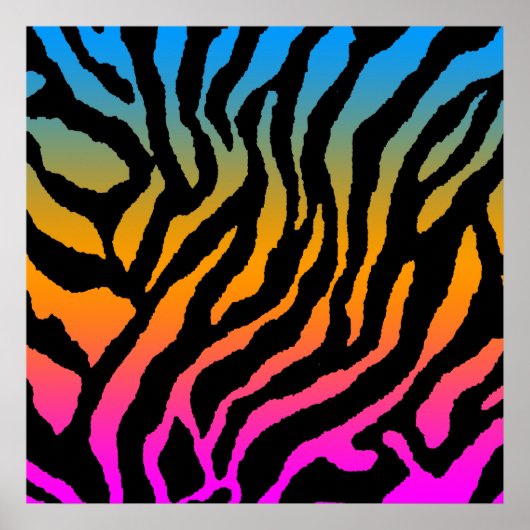 Corey Tiger 80s Retro Tijger Patroon Poster (Voorkant)