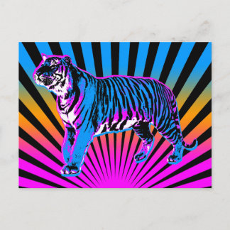 Corey Tiger 80s Retro Tijger Rijzende Zon Briefkaart