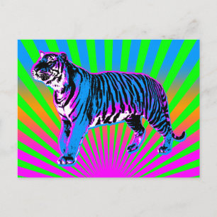 Corey Tiger 80s Retro Tijger Rijzende Zon Briefkaart