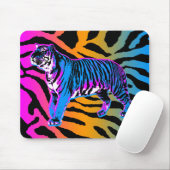 Corey Tiger 80s Retro Tijger & Strepen Muismat (Met muis)