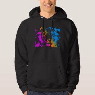 COREY TIGER '80s RETRO TIJGERGEZICHT NEW WAVE KLEU Hoodie