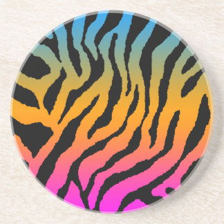 Corey Tiger 80s Retro Tijgerstrepen Zandsteen Onderzetter