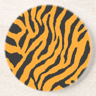 Corey Tiger 80s Retro Tijgerstrepen Zandsteen Onderzetter