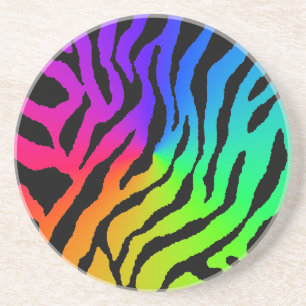 Corey Tiger 80s Retro Tijgerstrepen Zandsteen Onderzetter