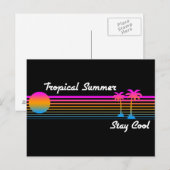 COREY TIGER '80S RETRO TROPISCHE ZOMER BLIJF KOEL BRIEFKAART (Voorkant / Achterkant)