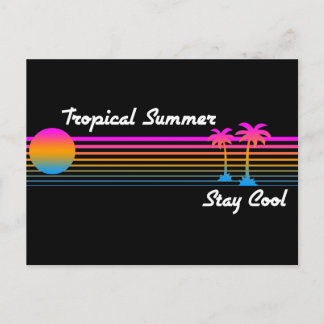 COREY TIGER '80S RETRO TROPISCHE ZOMER BLIJF KOEL BRIEFKAART