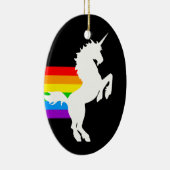 Corey Tiger 80s Retro Unicorn Rainbow Keramisch Ornament (Rechts)