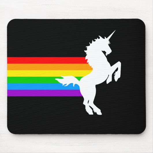 Corey Tiger 80s Retro Unicorn Rainbow Mousepad Muismat (Voorkant)
